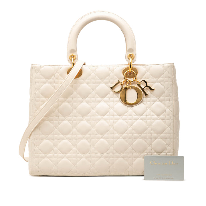Dior Large Cuir d’agneau Cannage Lady Dior