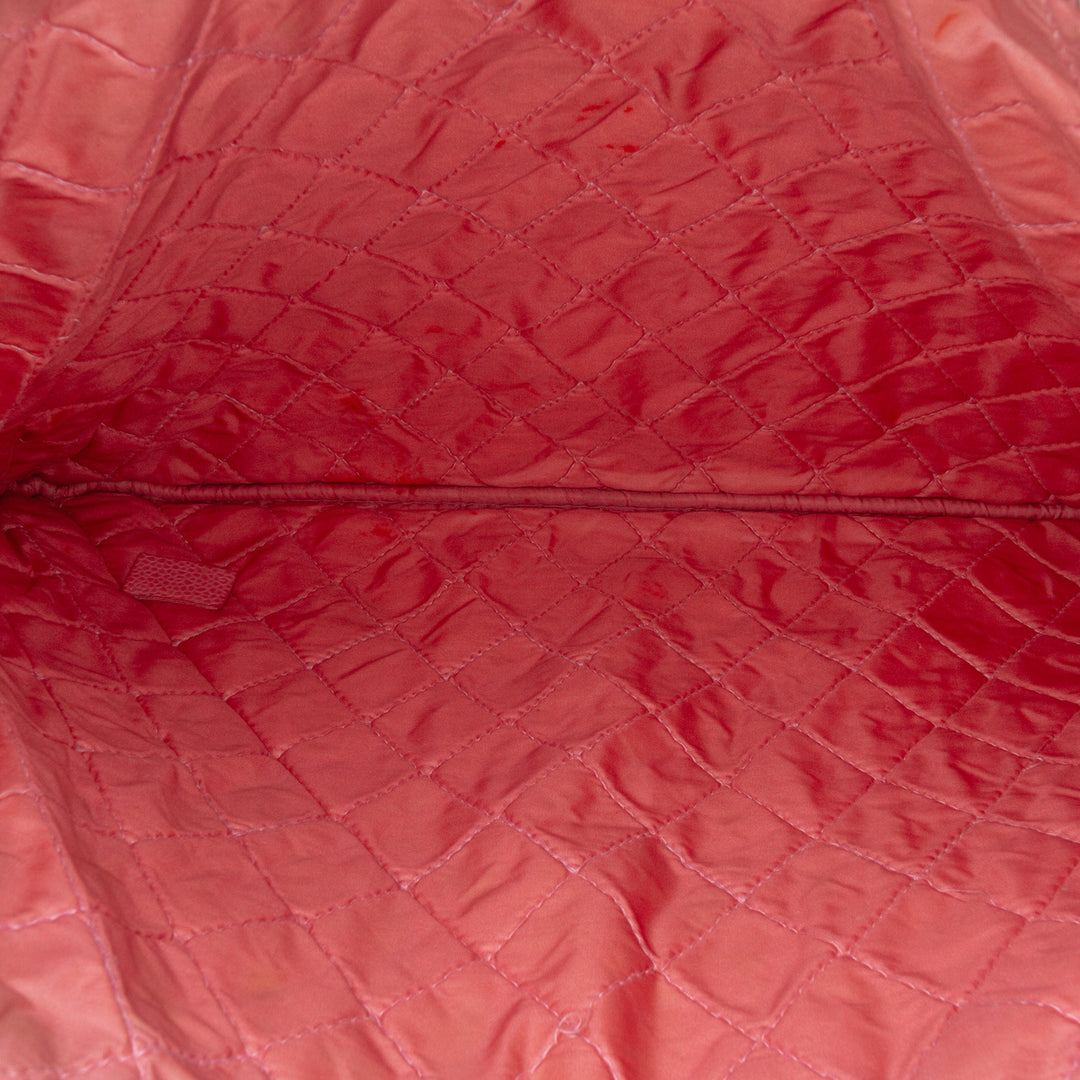 Large Quilted Caviar O Case Clutch Pink - Gaby Paris