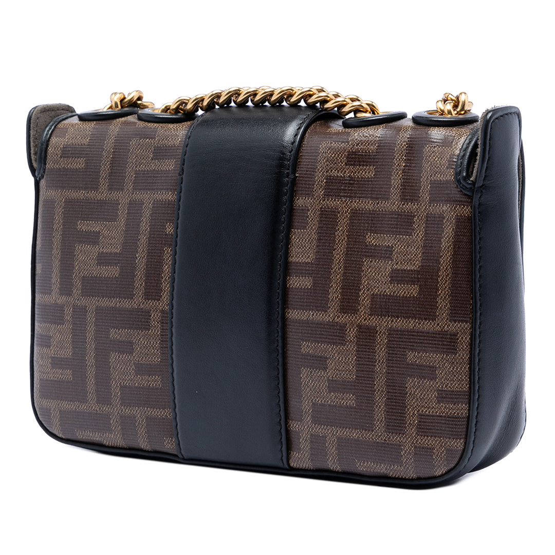 Fendi Mini FF 1974 Glazed Fabric Stamp Patch Sac porté croisé