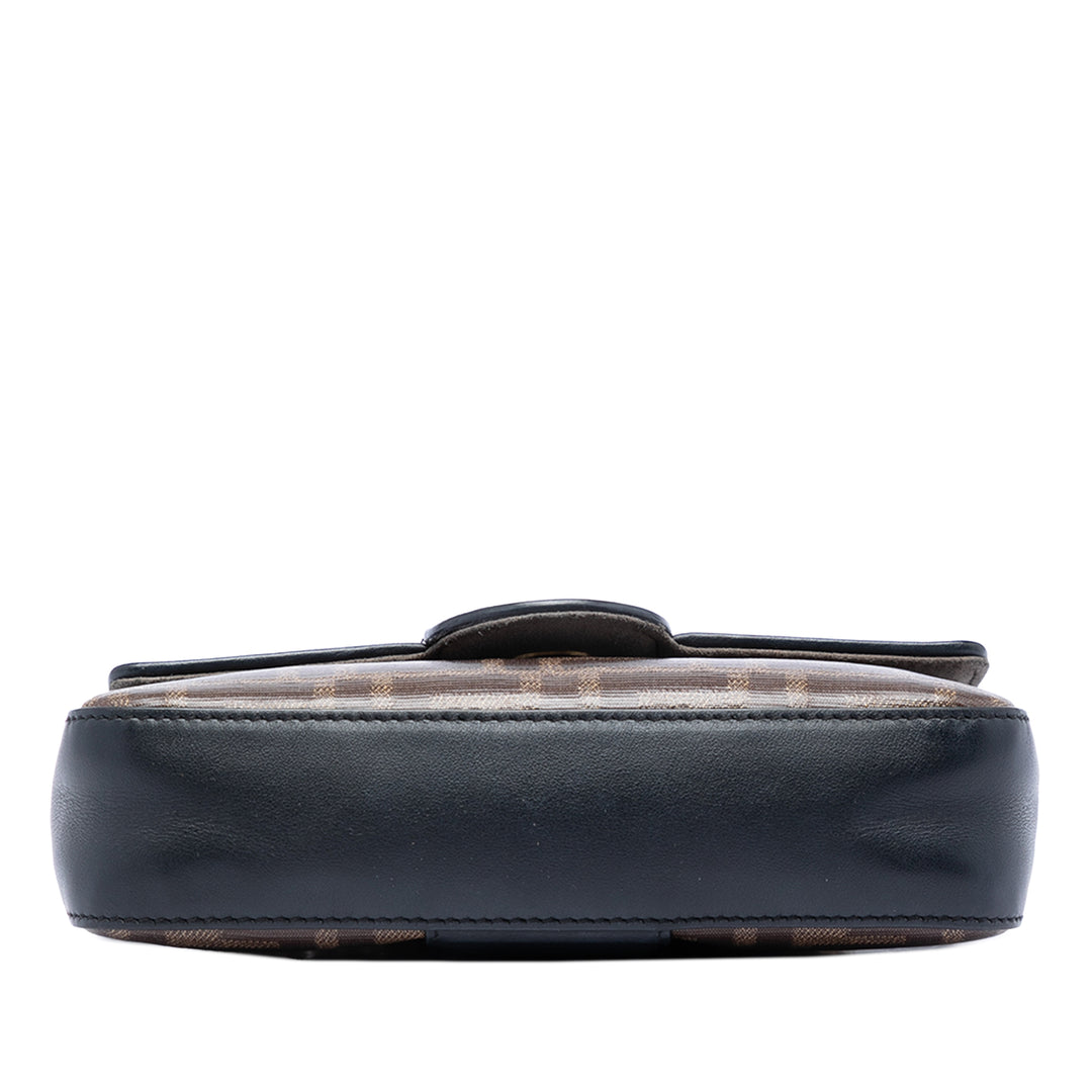 Fendi Mini FF 1974 Glazed Fabric Stamp Patch Sac porté croisé
