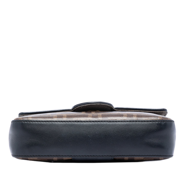 Fendi Mini FF 1974 Glazed Fabric Stamp Patch Sac porté croisé