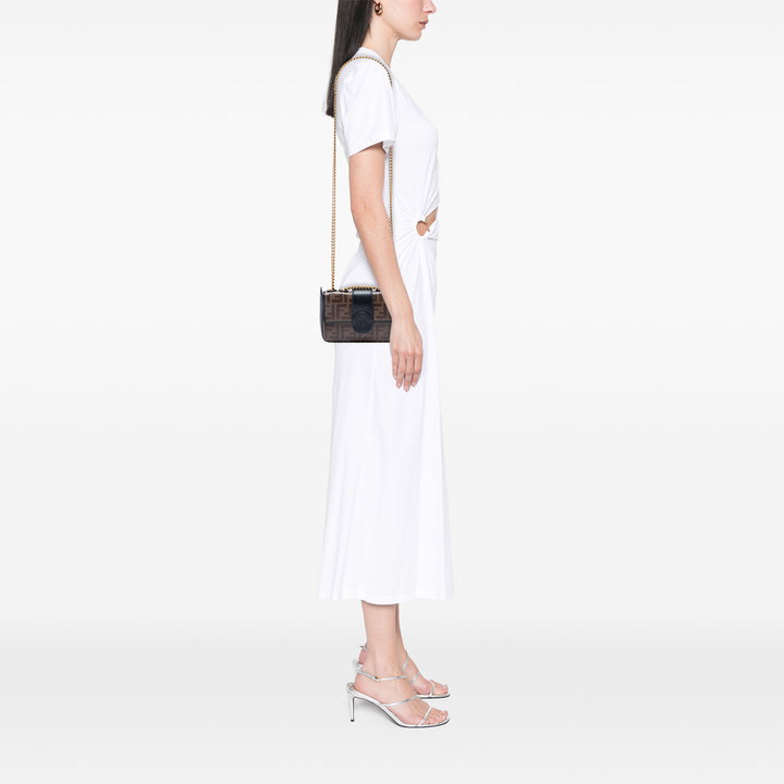 Fendi Mini FF 1974 Glazed Fabric Stamp Patch Sac porté croisé