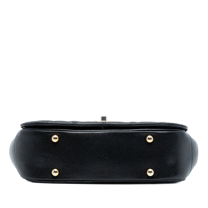Chanel Small Matelassé Caviar Carry Around à rabat