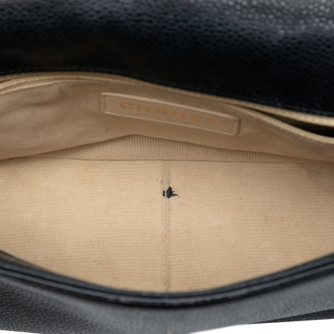 Chanel Small Matelassé Caviar Carry Around à rabat