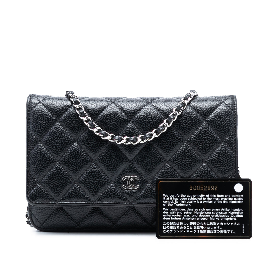 Chanel CC Matelassé Caviar Wallet on Chain