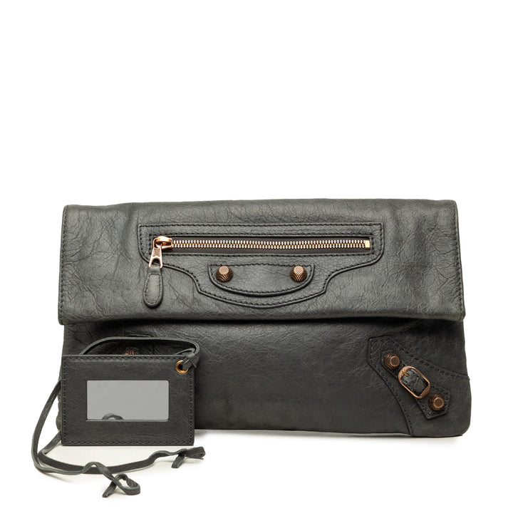 Balenciaga Motocross Giant 12 Enveloppe Pochette Cuir d'agneau Gris