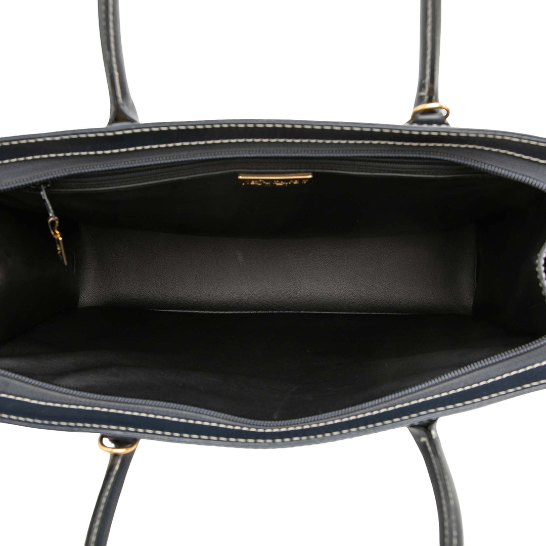 Y Cut Out Cabas Cuir de veau Noir