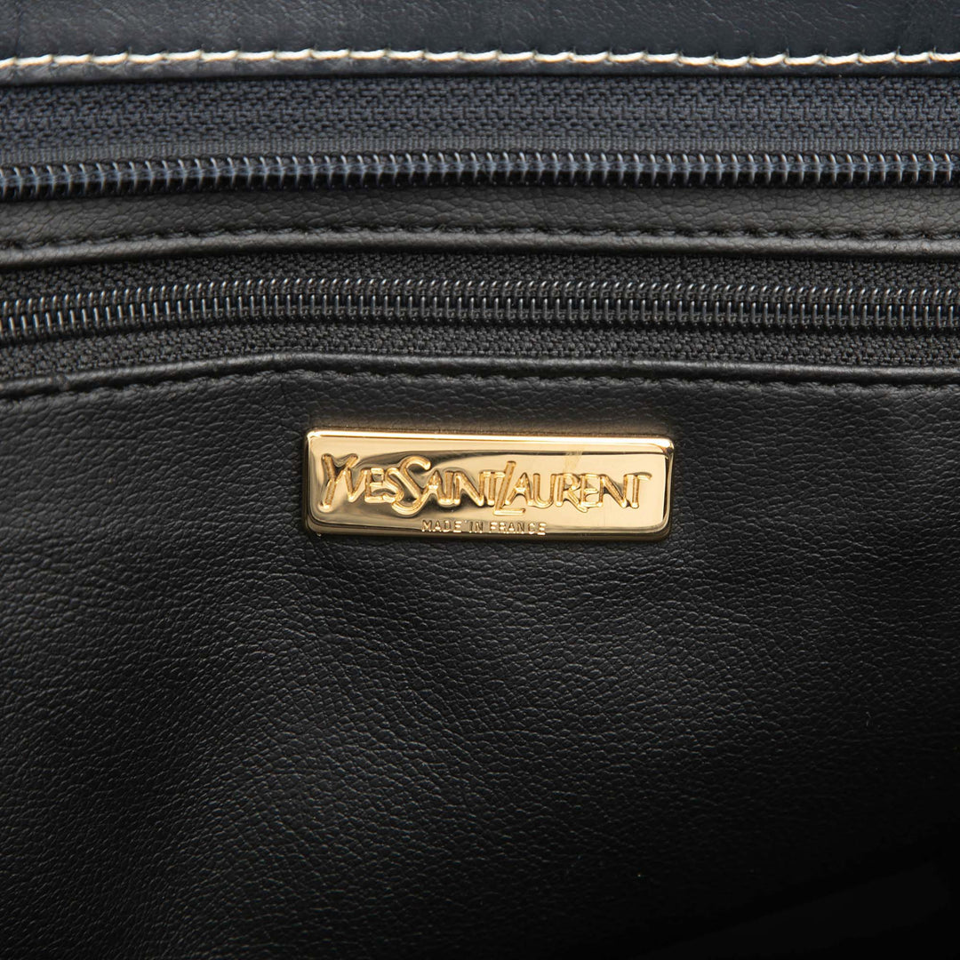 Y Cut Out Cabas Cuir de veau Noir