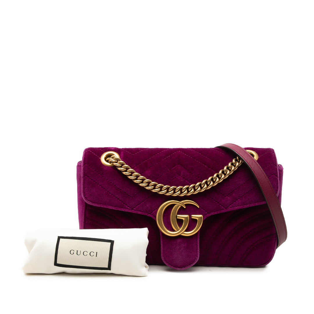 Gucci GG Marmont Matelasse Sac Moyen Velours