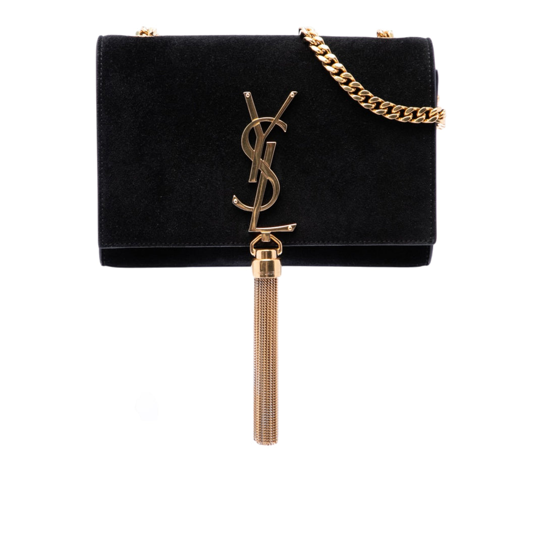 Saint Laurent Kate Pompon Sac Petit Velours