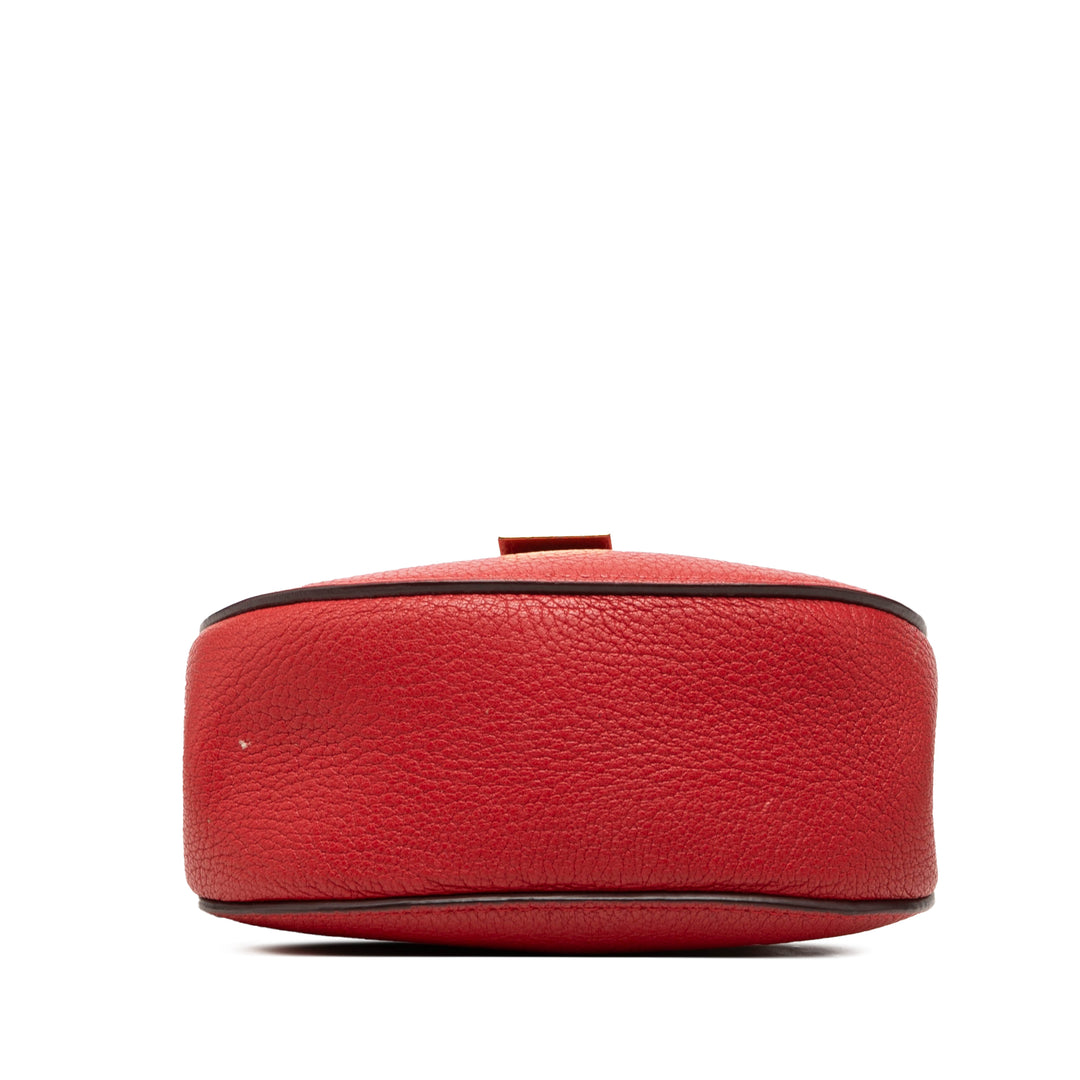 Grained Drew Sac Nano Cuir d'agneau Rouge