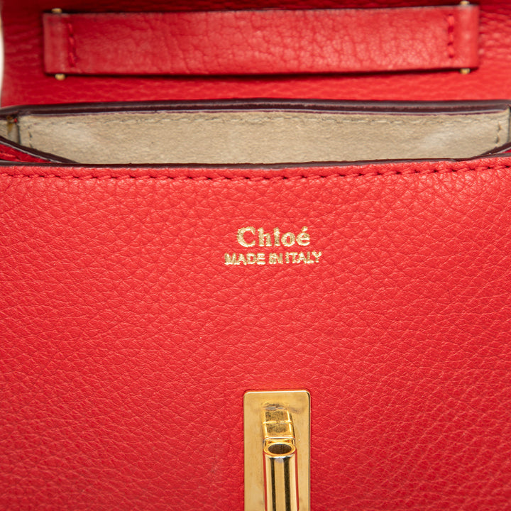 Grained Drew Sac Nano Cuir d'agneau Rouge