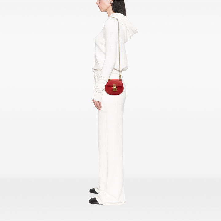 Grained Drew Sac Nano Cuir d'agneau Rouge