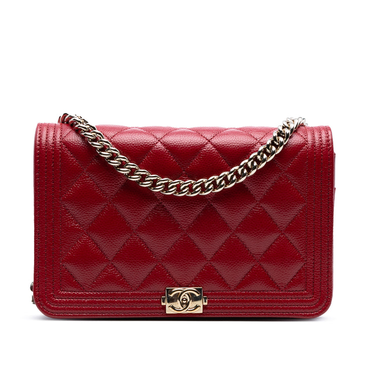 Chanel Matelassé Caviar Boy Wallet on Chain