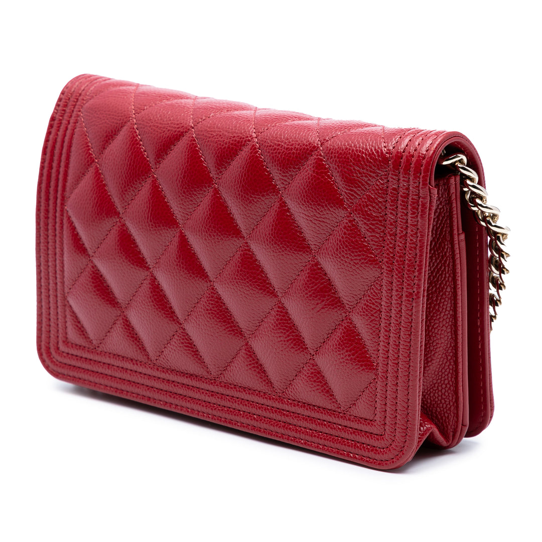Chanel Matelassé Caviar Boy Wallet on Chain