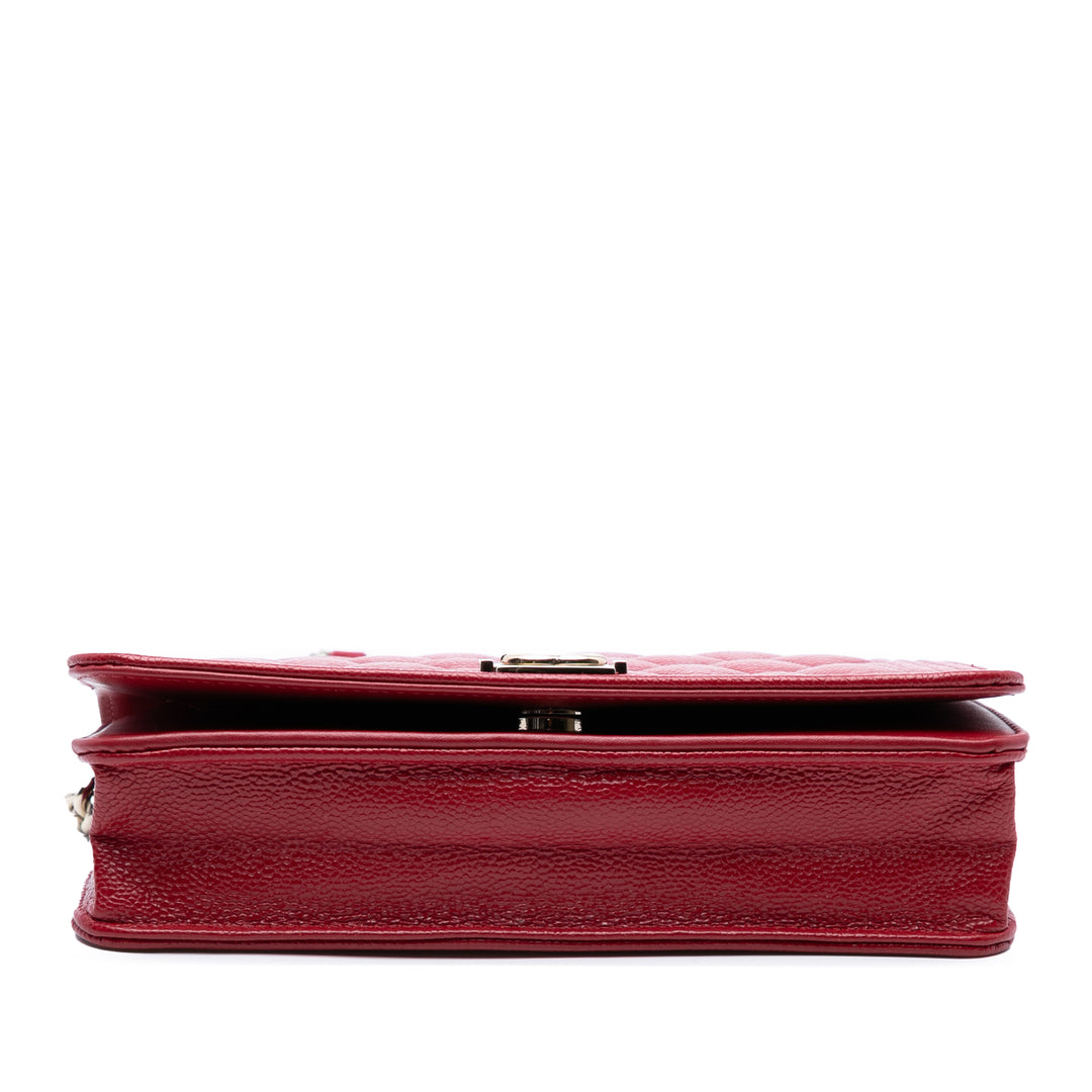 Chanel Matelassé Caviar Boy Wallet on Chain