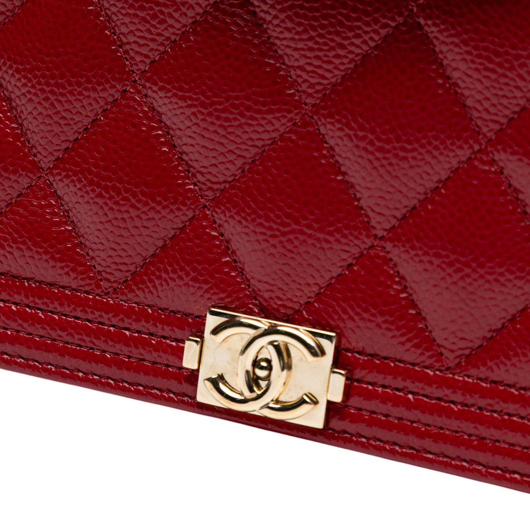 Chanel Matelassé Caviar Boy Wallet on Chain