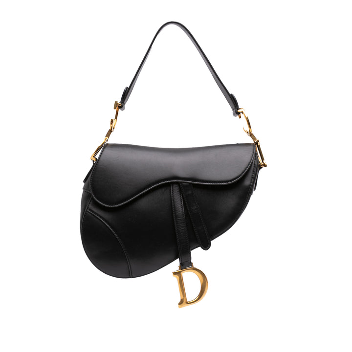 Saddle Sac Cuir de veau lisse Noir