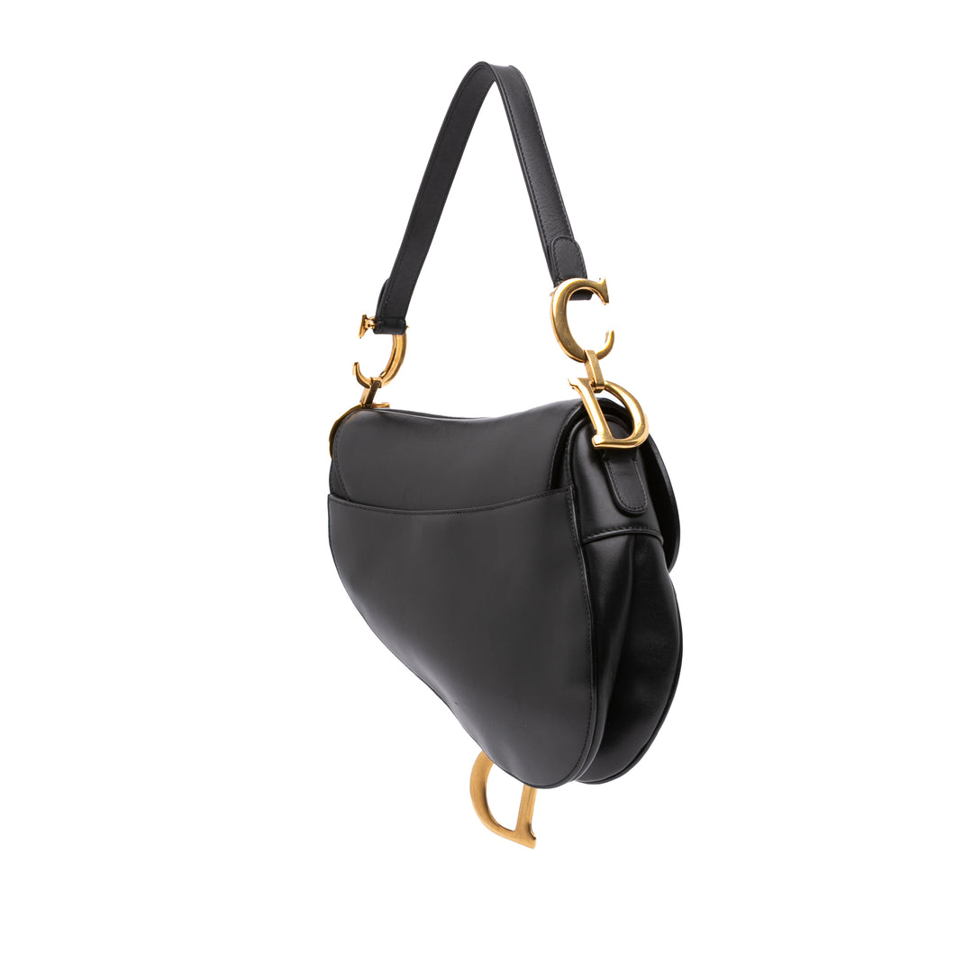 Saddle Sac Cuir de veau lisse Noir