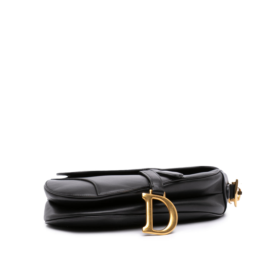 Saddle Sac Cuir de veau lisse Noir