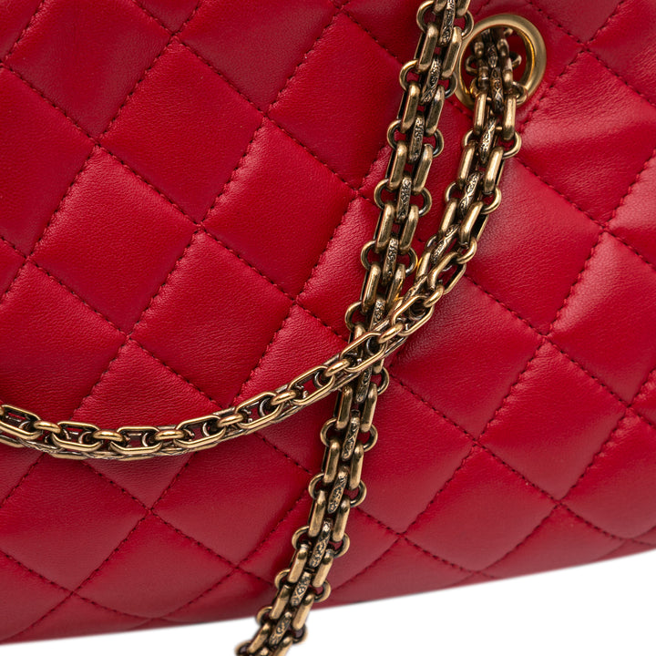 Medium Lambskin Mademoiselle Bowling Bag Red - Gaby Paris