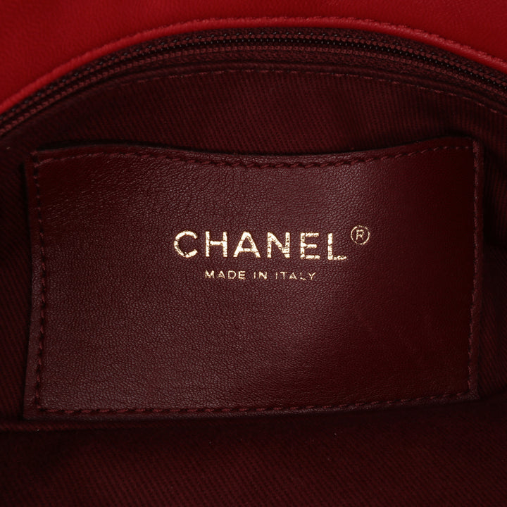 Medium Lambskin Mademoiselle Bowling Bag Red - Gaby Paris