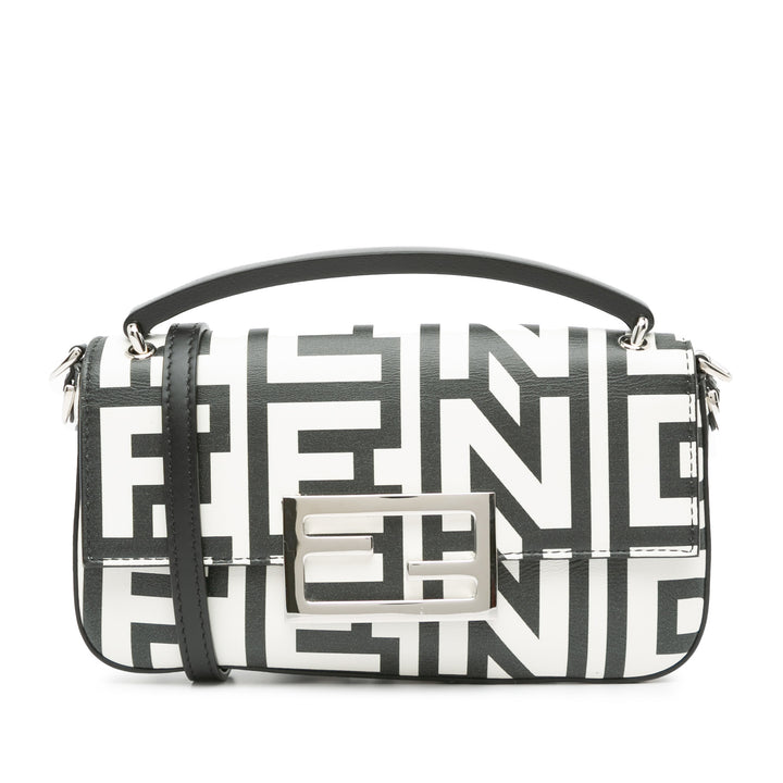 Fendi Marc Jacobs Nappa Vitello King Logo Print Baguette Phone Pochette Sac cartable