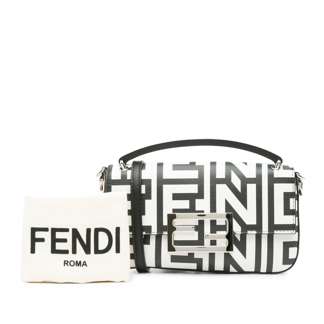 Fendi Marc Jacobs Nappa Vitello King Logo Print Baguette Phone Pochette Sac cartable