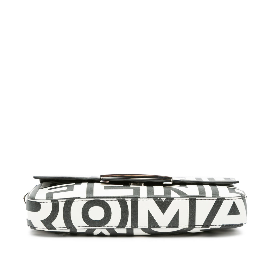 Fendi Marc Jacobs Nappa Vitello King Logo Print Baguette Phone Pochette Sac cartable