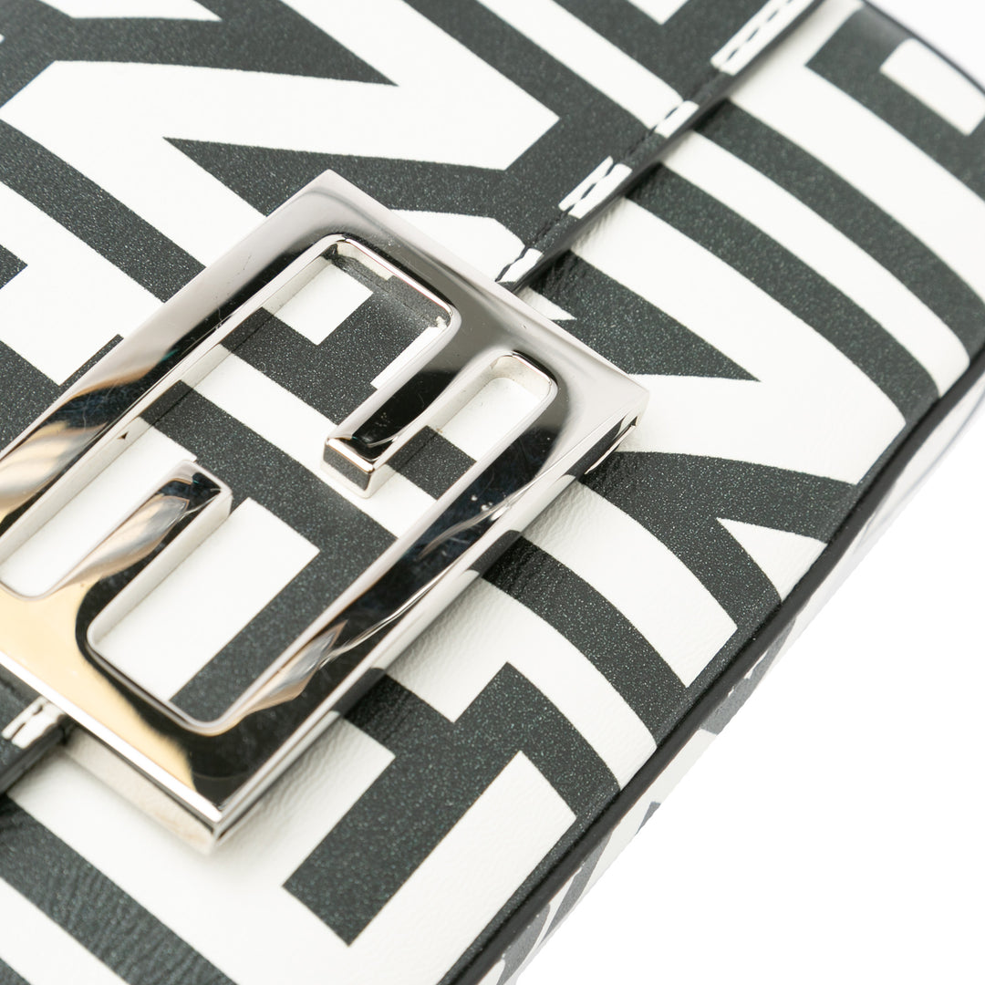 Fendi Marc Jacobs Nappa Vitello King Logo Print Baguette Phone Pochette Sac cartable