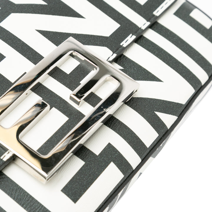 Fendi Marc Jacobs Nappa Vitello King Logo Print Baguette Phone Pochette Sac cartable