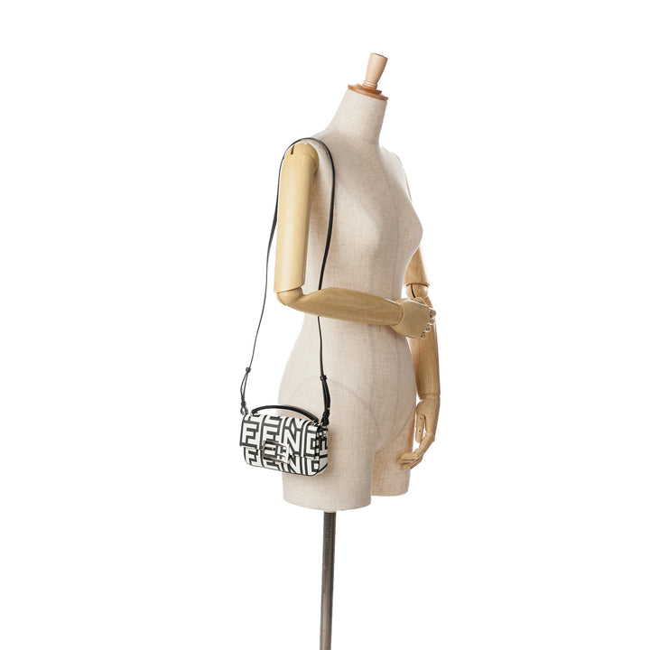 Fendi Marc Jacobs Nappa Vitello King Logo Print Baguette Phone Pochette Sac cartable