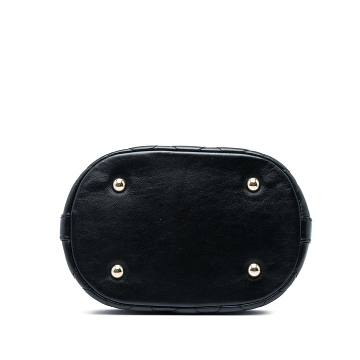 Chanel CC Matelassé Chaîne Sac seau Cuir d'agneau Noir – vue 3 – GABY PARIS