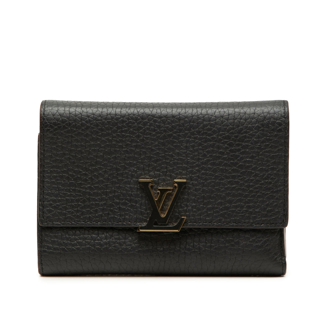 Capucines Compact Portefeuille taurillon Noir