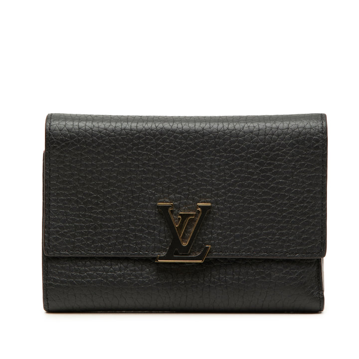 Capucines Compact Portefeuille taurillon Noir
