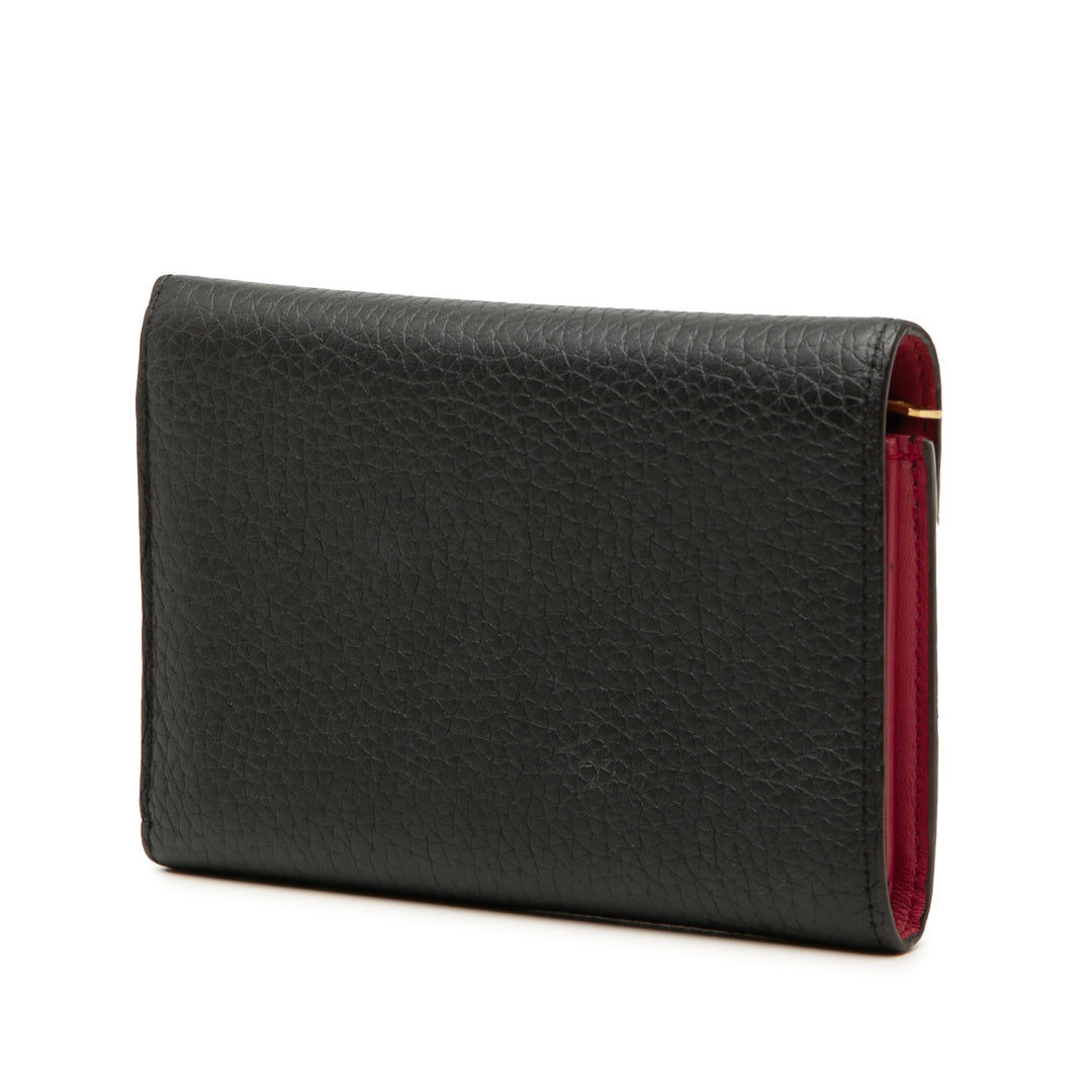 Capucines Compact Portefeuille taurillon Noir