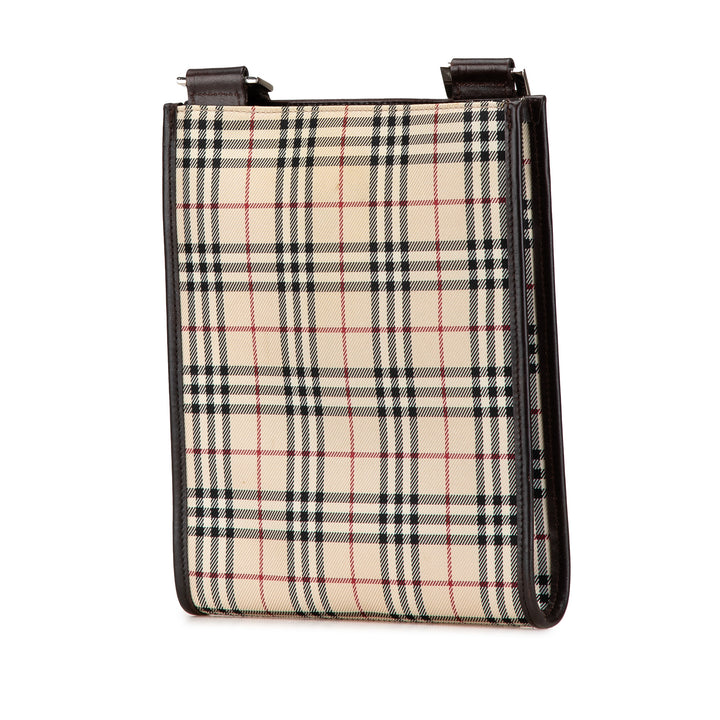 House Check Canvas Crossbody Brown - Gaby Paris