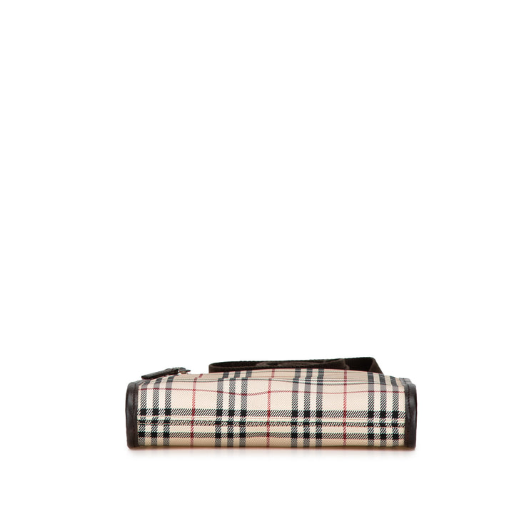 House Check Canvas Crossbody Brown - Gaby Paris