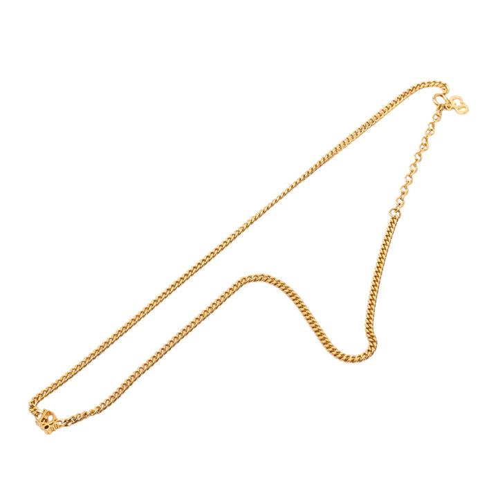 Dior plaqué Logo Pendant Collier