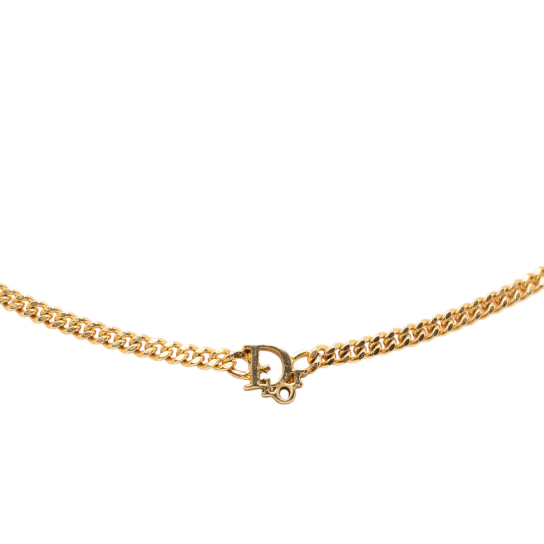 Dior plaqué Logo Pendant Collier