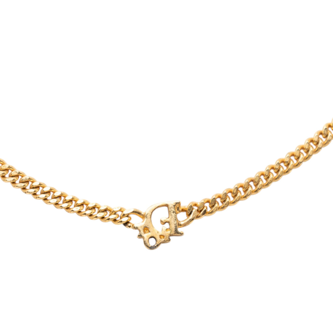 Dior plaqué Logo Pendant Collier