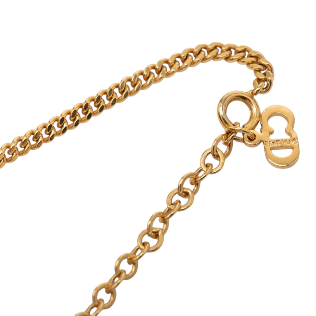 Dior plaqué Logo Pendant Collier