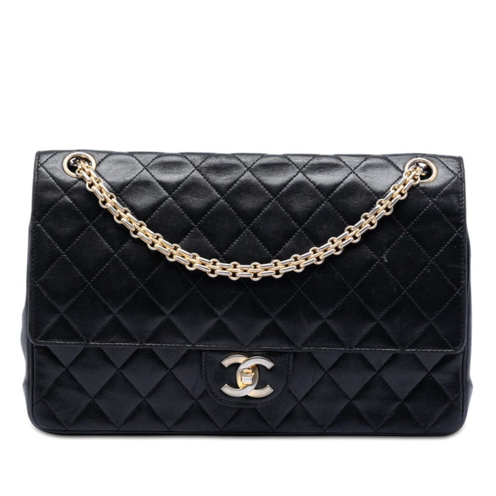 Chanel Medium CC Matelassé Cuir d’agneau Bijoux Chain Double rabat