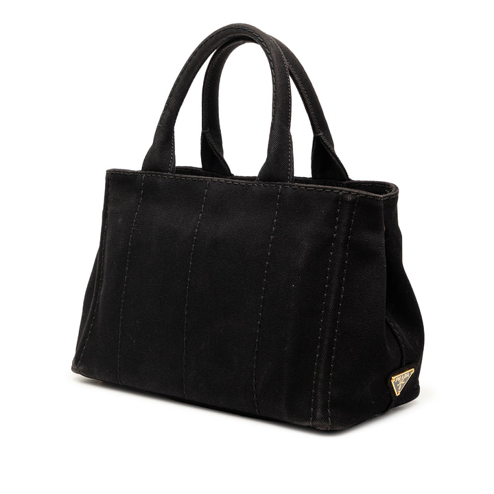 Prada Small Toile Canapa Logo Cabas