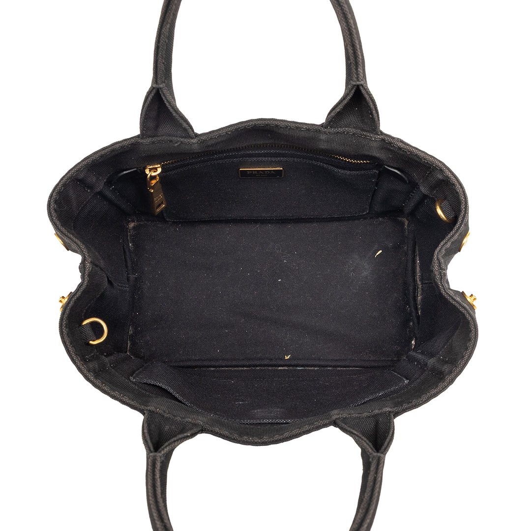 Prada Small Toile Canapa Logo Cabas