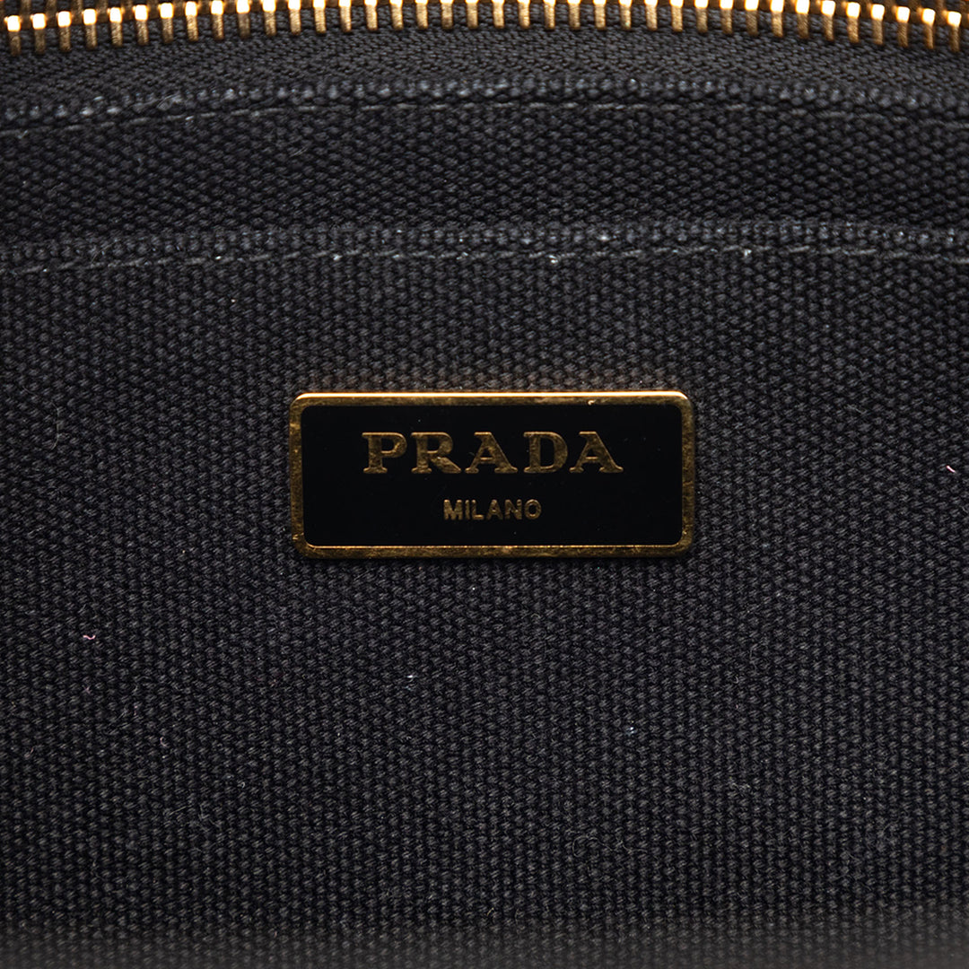 Prada Small Toile Canapa Logo Cabas