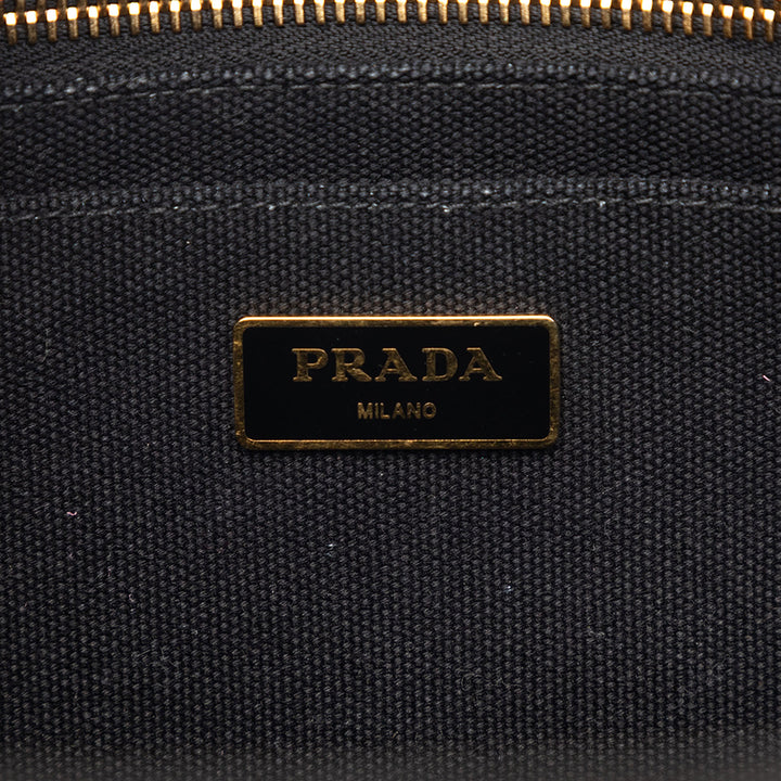 Prada Small Toile Canapa Logo Cabas