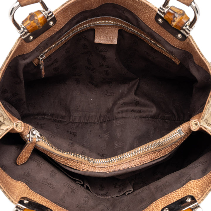 Gucci Cabas GG Bamboo Libeccio Moyen Beige – vue 4 – GABY PARIS
