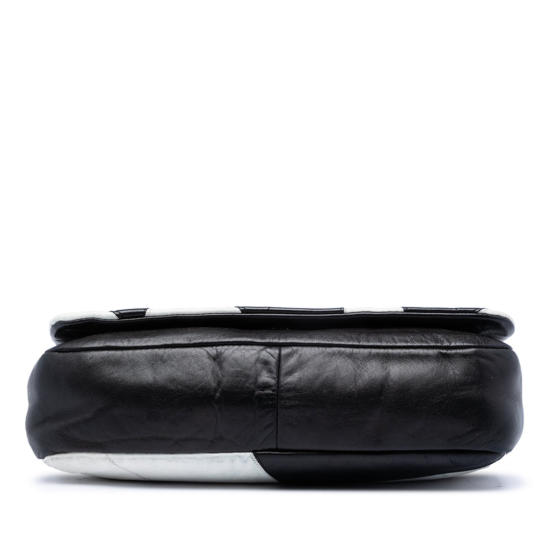 Chanel CC Cuir d’agneau Graphic Patchwork Rabat intégral