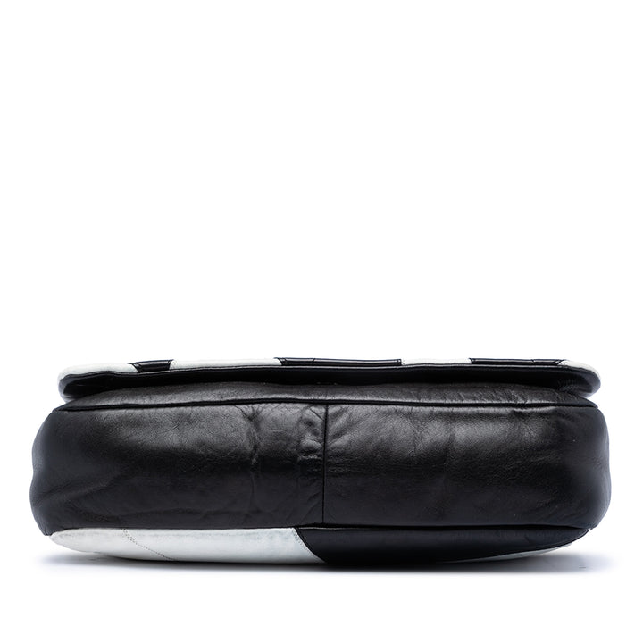 Chanel CC Cuir d’agneau Graphic Patchwork Rabat intégral